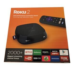 Roku 2 (3rd Gen) HD Streaming Media Player 4210R Black New Open Box Never Used
